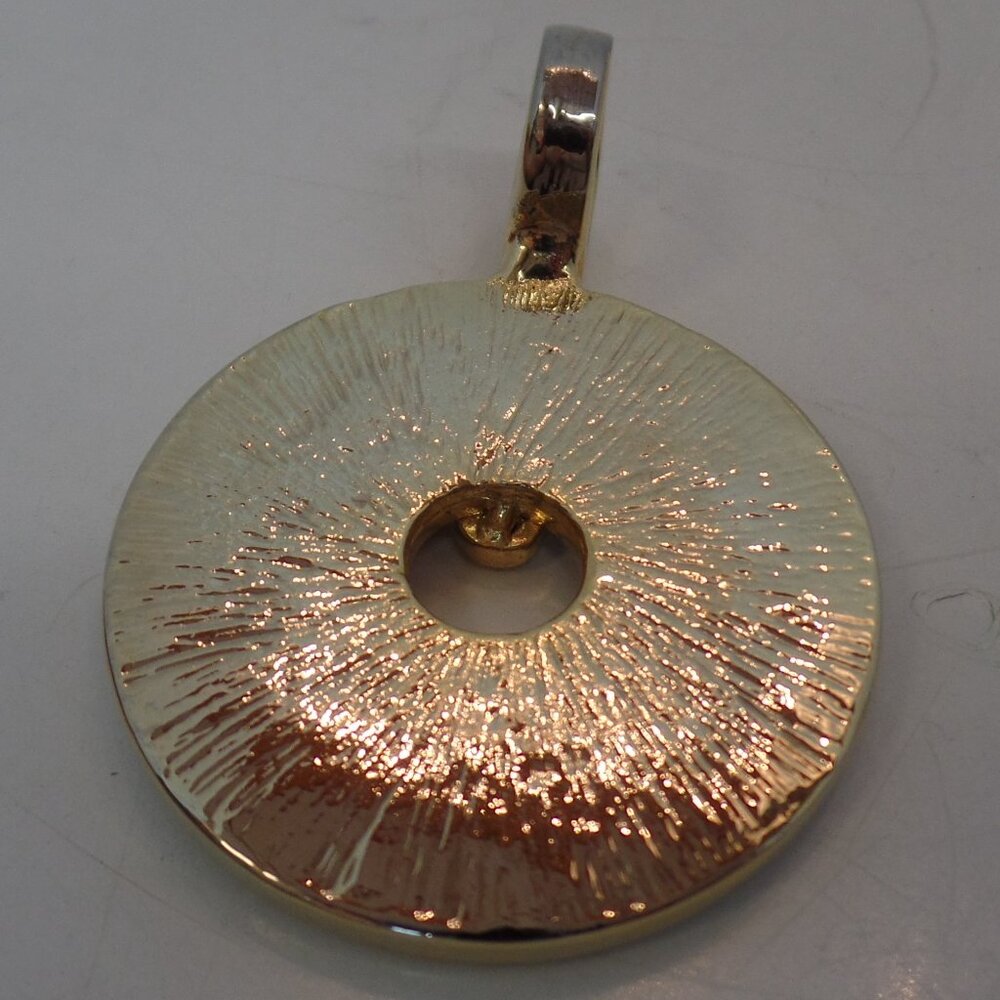 Unbranded Rose Gold, Gold & Silvertone Chain Pendant W Bling Round Apx 1.5" Rnd - Picture 5 of 7